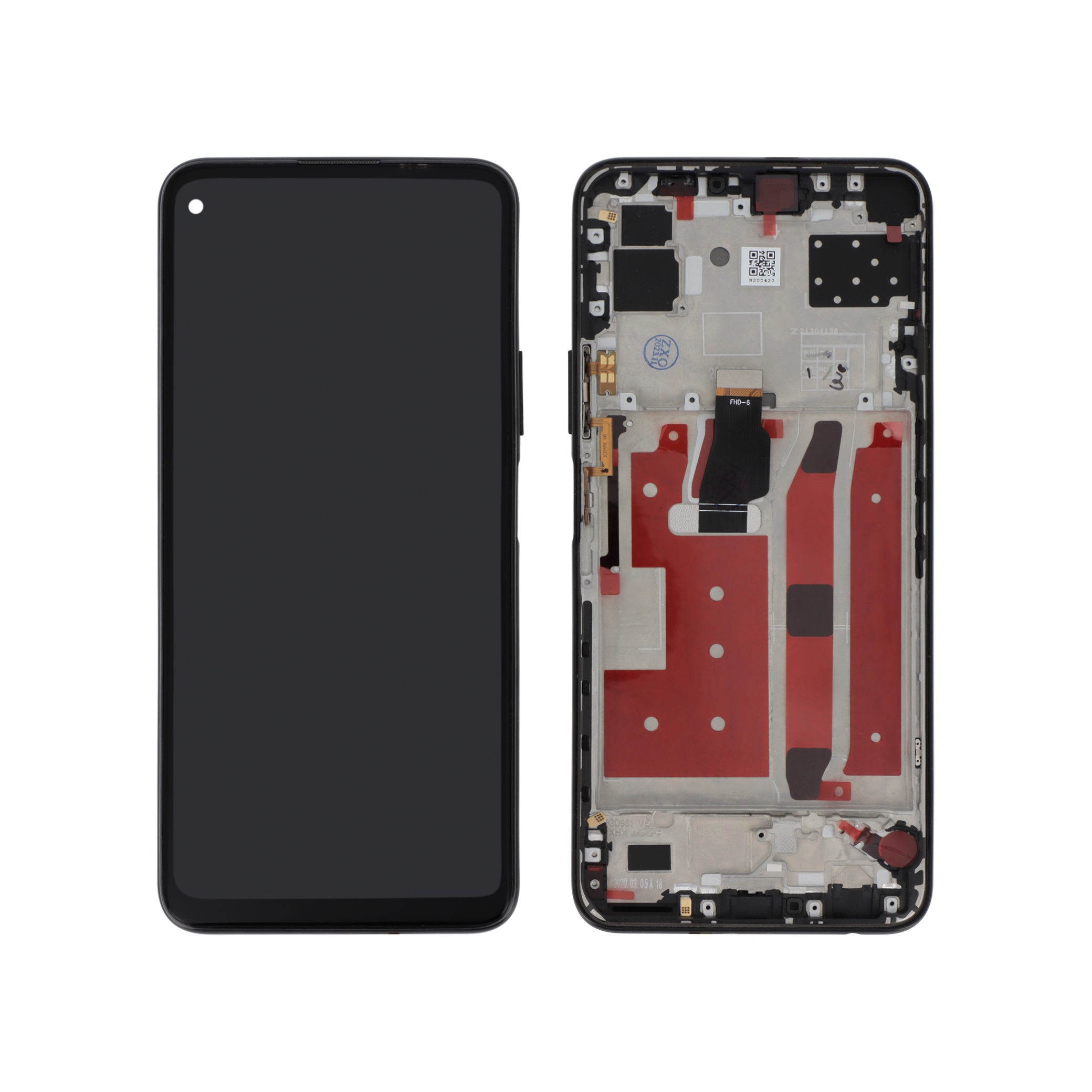 Ecran Complet Noir Huawei P40 Lite 5G (Avec Châssis)