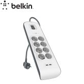 BELKIN Multiprise/Parafoudre 8 prises + 2 ports USB - cordon de 2m - Blanc