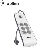 BELKIN Multiprise/Parafoudre 6 prises + 2 USB (2m)