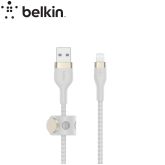 BELKIN Câble Silicone Tressé USB-A vers Lightning 1M (Blanc)