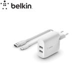 BELKIN Chargeur secteur 2 USB 24W (avec câble USB-C)