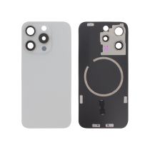 Vitre Arrière Titane Blanc iPhone 15 Pro (Avec MagSafe) (Sans Logo)