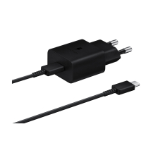 SAMSUNG Pack Chargeur 15W + Câble USB-C (Noir)