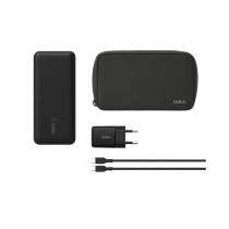 BELKIN PowerBank 20 000 mAh + Chargeur 25W + Câble USB-C vers USB-C 1m (Noir)