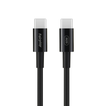 FAIRPLAY Câble 60W USB-C vers USB-C 2m (Noir)