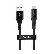 FAIRPLAY COSMOS Câble USB-C Tressé Noir (2m) 
