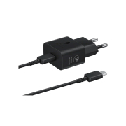 SAMSUNG Adaptateur Secteur USB-C 25W + Câble (Noir)