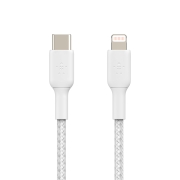 BELKIN Câble Tressé USB-C vers Lightning 2m (Blanc)
