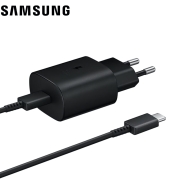 SAMSUNG Chargeur ultra rapide USB-C 25W (avec câble) (Noir)