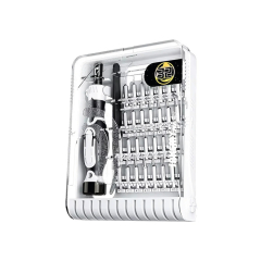 JAKEMY JM-8189B Tournevis 32en1 avec pince de précision (Blanc)