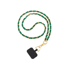 FAIRPLAY Chaine Longue Cuir 120cm DALIA (Vert)