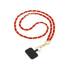 FAIRPLAY Chaine Longue Cuir 120cm DALIA (Rouge)