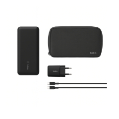 BELKIN PowerBank 20 000 mAh + Chargeur 25W + Câble USB-C vers USB-C 1m (Noir)