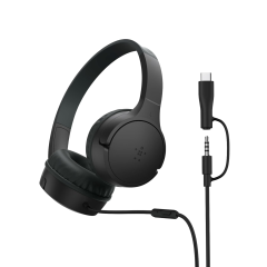 BELKIN Soundform Mini Casque Filaire Enfant (USB-C/Jack) (Noir)